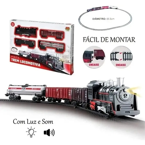 Trem Locomotiva Infantil Solta Fumaça E Luzes E Sons Fun Train no Shoptime