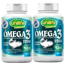 Kit C/ 2 Un Óleo de Peixe Ômega 3 Extra Puro 1200mg 240 Caps Menor preço em Kit C/ 2 Un Óleo de Peixe Ômega 3 Extra Puro 1200mg 240 Caps