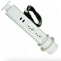 Torre Multiplug Retrátil 2 Tomadas 20A 2 USB Embutir Branca Menor preço em Torre Multiplug Retrátil 2 Tomadas 20A 2 USB Embutir Branca