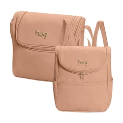Menor preço em Bolsa maternidade Classic bege kit 02 peças bolsa M + mochila - Hug 