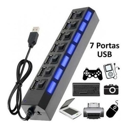 Hub De Usb 7 Portas 2.0 Hd Extensor High Speed Pen Drive Hd Menor preço em Hub De Usb 7 Portas 2.0 Hd Extensor High Speed Pen Drive Hd
