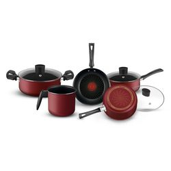 Conjunto de Panelas Rochedo Limpa Fácil 5 Peças - Vermelho Menor preço em Conjunto de Panelas Rochedo Limpa Fácil 5 Peças - Vermelho