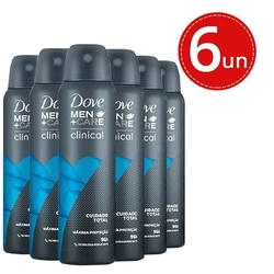 Kit Desodorante Aerosol Dove Clinical Cuidado Total Men - 6 Unidades Menor preço em Kit Desodorante Aerosol Dove Clinical Cuidado Total Men - 6 Unidades