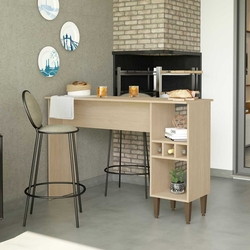 Bancada Gourmet Adega Ilha para Cozinha 136 Cm Pés Bronze MDP Carvalho - ClickLar é boa?