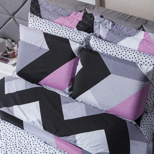 Jogo de lençol solteiro rosa e cinza Clearance