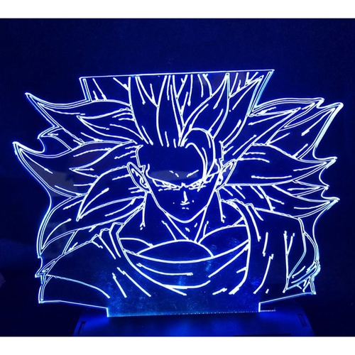 Luminária Led 3d, Goku Super Sayajin 3,16 Cores + controle, Dragon