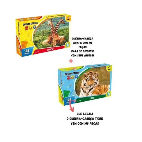 Jogo Quebra Cabeça Zoo Tigre 108 Peças Nig - Nig Brinquedos