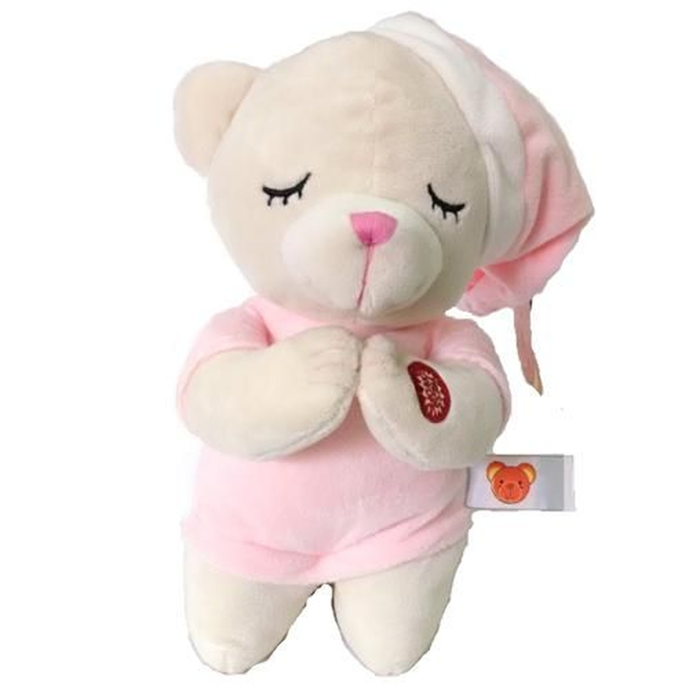 spark create imagine plush prayer bear pink