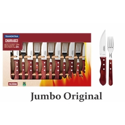 Faqueiro Churrasco Jumbo Tramontina 12 pç Polywood vermelho Menor preço em Faqueiro Churrasco Jumbo Tramontina 12 pç Polywood vermelho