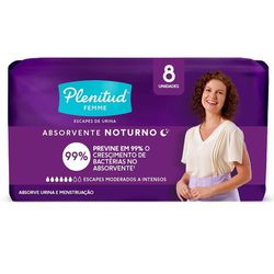 Absorvente Noturno Plenitud Femme - 8 unidades Menor preço em Absorvente Noturno Plenitud Femme - 8 unidades