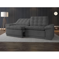 Sofa Itália 2 25 Mts Retrátil E Reclinavel Tecido Suede Café Reclinavel Tecido Suede
