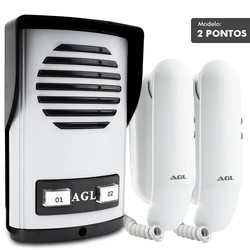 Kit Interfone Porteiro Coletivo AGL 2 Pontos com 2 Monofones Menor preço em Kit Interfone Porteiro Coletivo AGL 2 Pontos com 2 Monofones