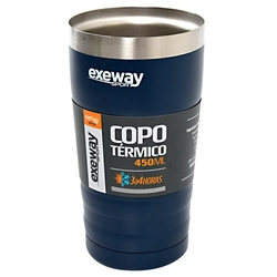 Copo Térmico Exeway 450ml, Azul Menor preço em Copo Térmico Exeway 450ml, Azul