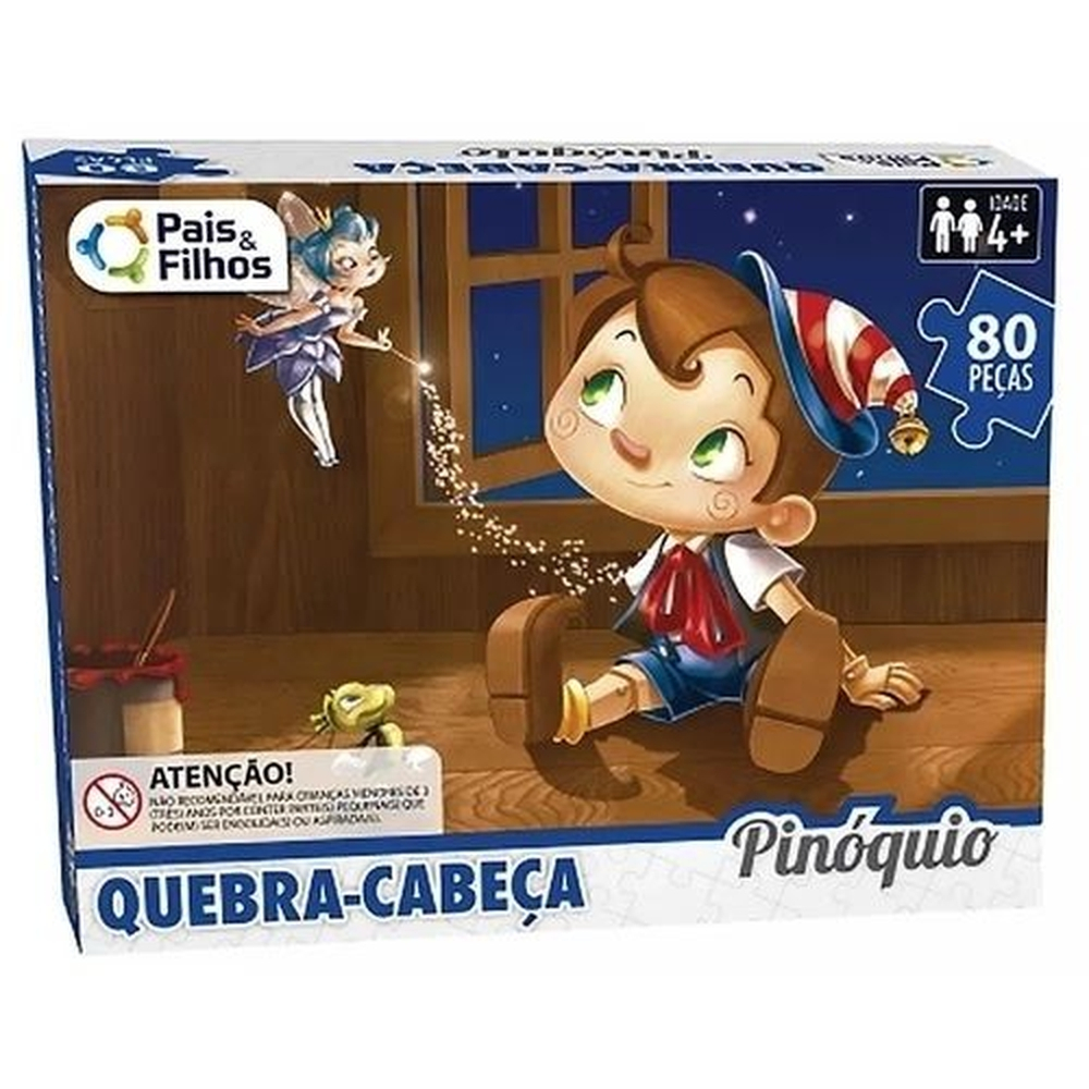 Jogo Quebra Cabeça Infantil Pinóquio 80 Peças Presente Dia Das Crianças  2851 Pais & Filhos em Promoção na Americanas