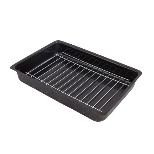 Menor preço em Forma Retangular Esmaltada com Grill Grande 26,5x38x5 cm Esmaltados Silva 692