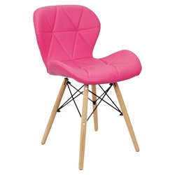 Cadeira Charles Eames Eiffel Slim Wood Estofada - Rosa Menor preço em Cadeira Charles Eames Eiffel Slim Wood Estofada - Rosa