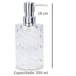Saboneteira Porta Sabonete Líquido Cristal Acrílico 350ml Menor preço em Saboneteira Porta Sabonete Líquido Cristal Acrílico 350ml