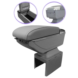Console Apoio de Braço Universal Cinza USB Led Menor preço em Console Apoio de Braço Universal Cinza USB Led