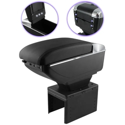 Console Apoio de Braço Universal Preto USB Led Menor preço em Console Apoio de Braço Universal Preto USB Led