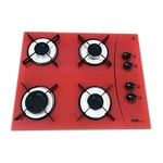 Fogão cooktop 4 bocas vermelho