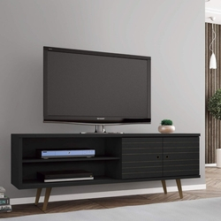 Rack para TV até 60 Polegadas 2 Portas Retrô Ônix Móveis Bechara Preto Menor preço em Rack para TV até 60 Polegadas 2 Portas Retrô Ônix Móveis Bechara Preto