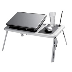Mesa para notebook suporte home office cooler base cama sofa copo Tmt Menor preço em Mesa para notebook suporte home office cooler base cama sofa copo Tmt