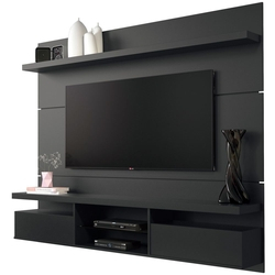 Painel Suspenso Com Bancada Livin 1.8 Preto Fosco - Hb Móveis Menor preço em Painel Suspenso Com Bancada Livin 1.8 Preto Fosco - Hb Móveis