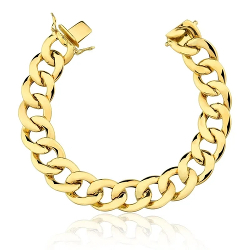 Qual o preço do(a)Pulseira em Ouro Amarelo Groumet com Elos 13,5 mm Pulseira em Ouro Amarelo Groumet com Elos 13,5 mm