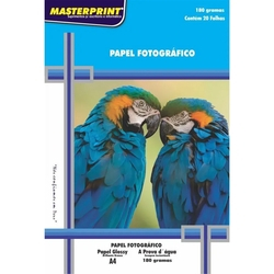 Papel Fotográfico 180 grs Glossy Brilho Masterprint A4 20 Fls Menor preço em Papel Fotográfico 180 grs Glossy Brilho Masterprint A4 20 Fls