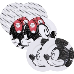 Jogo de Pratos Rasos Cerâmica 6 Peças Mickey e Minnie Kiss - La Cuisine + Disney Menor preço em Jogo de Pratos Rasos Cerâmica 6 Peças Mickey e Minnie Kiss - La Cuisine + Disney