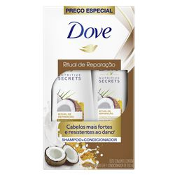 Kit Shampoo 400ml + Condicionador 200ml Dove Nutritive Secrets Ritual de Reparação Menor preço em Kit Shampoo 400ml + Condicionador 200ml Dove Nutritive Secrets Ritual de Reparação