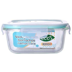 Pote De Vidro Borossilicato Hermético 640ml - Retangular - Ecos Menor preço em Pote De Vidro Borossilicato Hermético 640ml - Retangular - Ecos