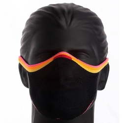 Menor preço em Mascara de proteção esportiva Fiber Knit com filtro descartável Unissex Preta com listras coloridas