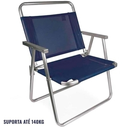 Cadeira de Praia e Piscina Oversize 140 KG Alumínio Alta 2132 Azul MOR Menor preço em Cadeira de Praia e Piscina Oversize 140 KG Alumínio Alta 2132 Azul MOR
