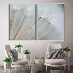 Conjunto com duas telas, Dente de Leão Branco, com moldura flutuante, 140x110cm é boa?