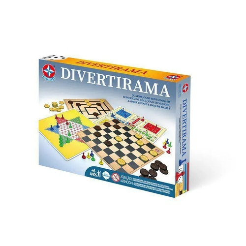 Jogo Tabuleiro Divertirema Clássico Dama Ludo Jogo Moinho