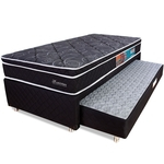 Cama Box Solteiro Colchão Molas Ensacadas Com Pillow e Box Colchão Bicama Espuma Bf Colchões 88x188x58cm