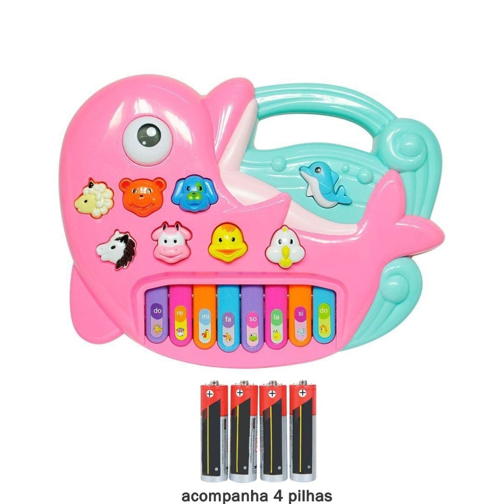 Brinquedo Teclado Infantil Música Luz Piano Cavalo + 4 Pilha em Promoção na  Americanas