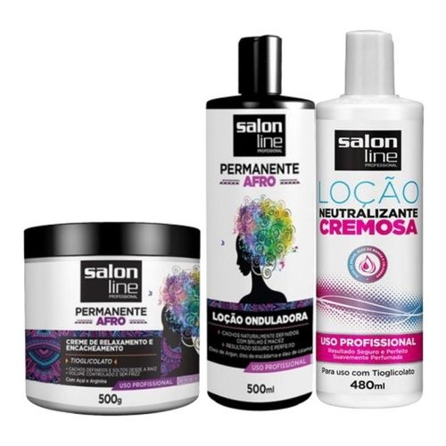 Kit Permanente Afro Cachos Natural Salon Line 3 Produtos Em Promocao Ofertas Na Americanas