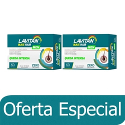Kit Com 2 Lavitan Mais Hair Men c/60 Cápsulas Menor preço em Kit Com 2 Lavitan Mais Hair Men c/60 Cápsulas
