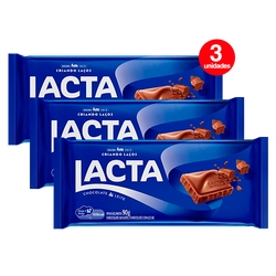Kit com 3 Tabletes ao Leite 90G Lacta Menor preço em Kit com 3 Tabletes ao Leite 90G Lacta