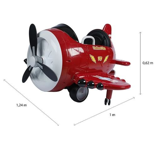 Mini Avião Elétrico Infantil 12V com Controle Remoto - Vermelho