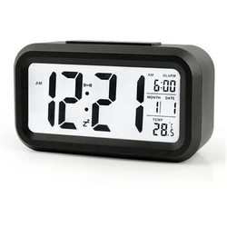 Relógio de Mesa Portátil Digital Despertador Led Lcd Brilha Escuro Preto Menor preço em Relógio de Mesa Portátil Digital Despertador Led Lcd Brilha Escuro Preto