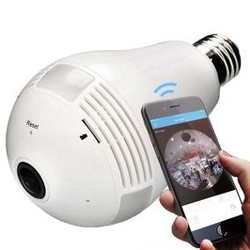 Lâmpada Led com Câmera WiFi Panorâmica 360º Menor preço em Lâmpada Led com Câmera WiFi Panorâmica 360º