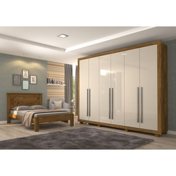 Guarda Roupa 100% Mdf 6 Portas 4 Gavetas 5 Prateleiras Verona Rovere/Off White - Docelar Menor preço em Guarda Roupa 100% Mdf 6 Portas 4 Gavetas 5 Prateleiras Verona Rovere/Off White - Docelar