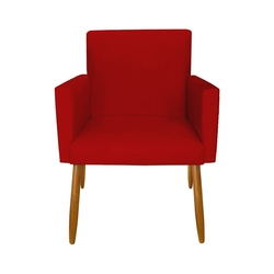 Poltrona Cadeira Retrô com pés de madeira Nina Suede Vermelho é boa?