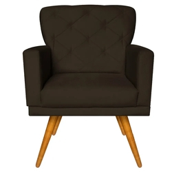 Poltrona Cadeira Decorativa Ana Suede Marrom Pés Palito Castanho é boa?