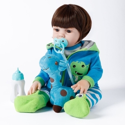 Boneco Bebê Reborn Realista Menino Silicone Pode Dar Banho - USA Magazine