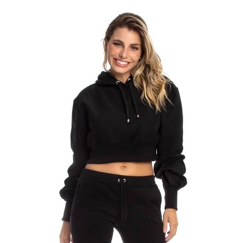 blank crop top moletom com capuz