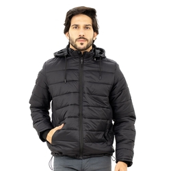 Jaqueta Nylon Bomber Puffer Masculina Lisa Com Capuz Bolso Menor preço em Jaqueta Nylon Bomber Puffer Masculina Lisa Com Capuz Bolso